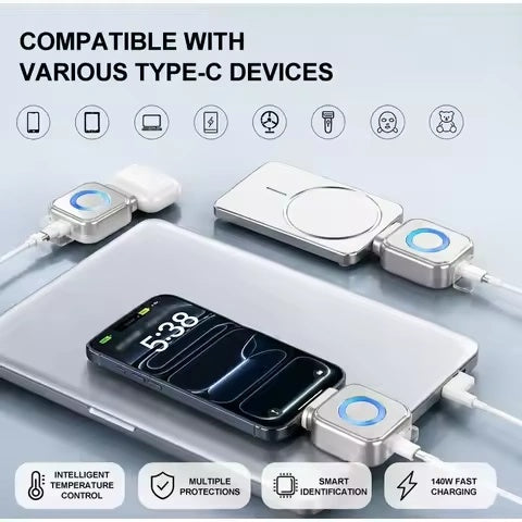 Kuwajia Smart Charger Adapter Auto Power Disconnector (Type-C Cable)