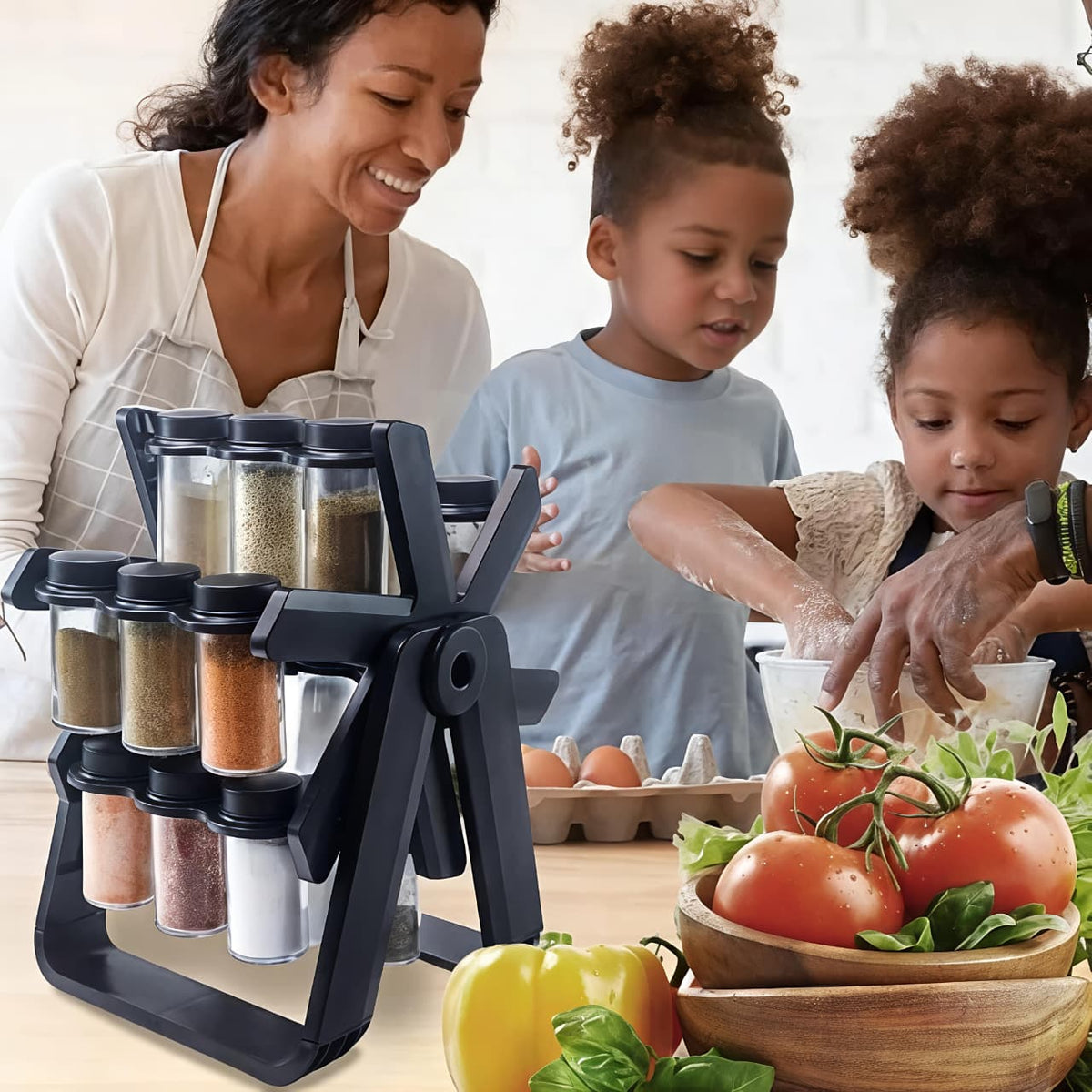 Spice Rack Organizer With 18 Spice Jars