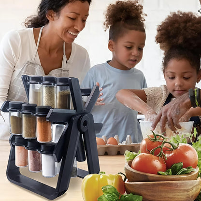 Spice Rack Organizer With 18 Spice Jars