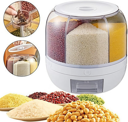 Emargin Grain Storage Container Dispenser | rice dispenser rotating 360° 7 Ltr
