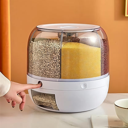 Emargin Grain Storage Container Dispenser | rice dispenser rotating 360° 7 Ltr