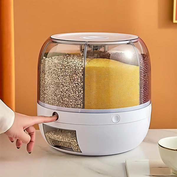 Emargin Grain Storage Container Dispenser | rice dispenser rotating 360° 7 Ltr